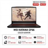 Laptop Gaming MSI Katana GF66 12UCK 699VN i5-12450H | 8GB | 512GB | RTX 3050 4GB | 15.6 inch FHD 144Hz | Win 11 (Black)