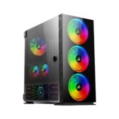 Thùng máy Case VSP FA401 Led RGB 3 Fan (Đen)