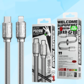 cáp sạc (mạ bạc) wekome wdc-178 type c ra lighning