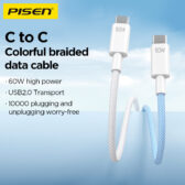Cáp sạc nhanh 60W PISEN CC-PD04. 1M (2 đầu Type-c). BP