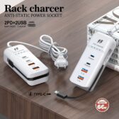 Ổ Cắm điện đa Năng, Bộ Sạc Nhanh 66W 5 Trong 1