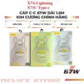 Cáp sạc nhanh 67W Kim Cương X71i Type-c ra Lightning///DL