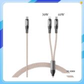 Cáp Sạc Nhanh 65W Remax RC-C003 1 Type-c Ra (2 Đầu Type-c + Lightning)///DL