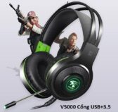Tai Nghe Chụp V5000 Cổng USB+3.5