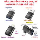 Đầu Chuyển Đổi Hoco UA17 2in1 USB Ra Type-c/ Lightning iphone